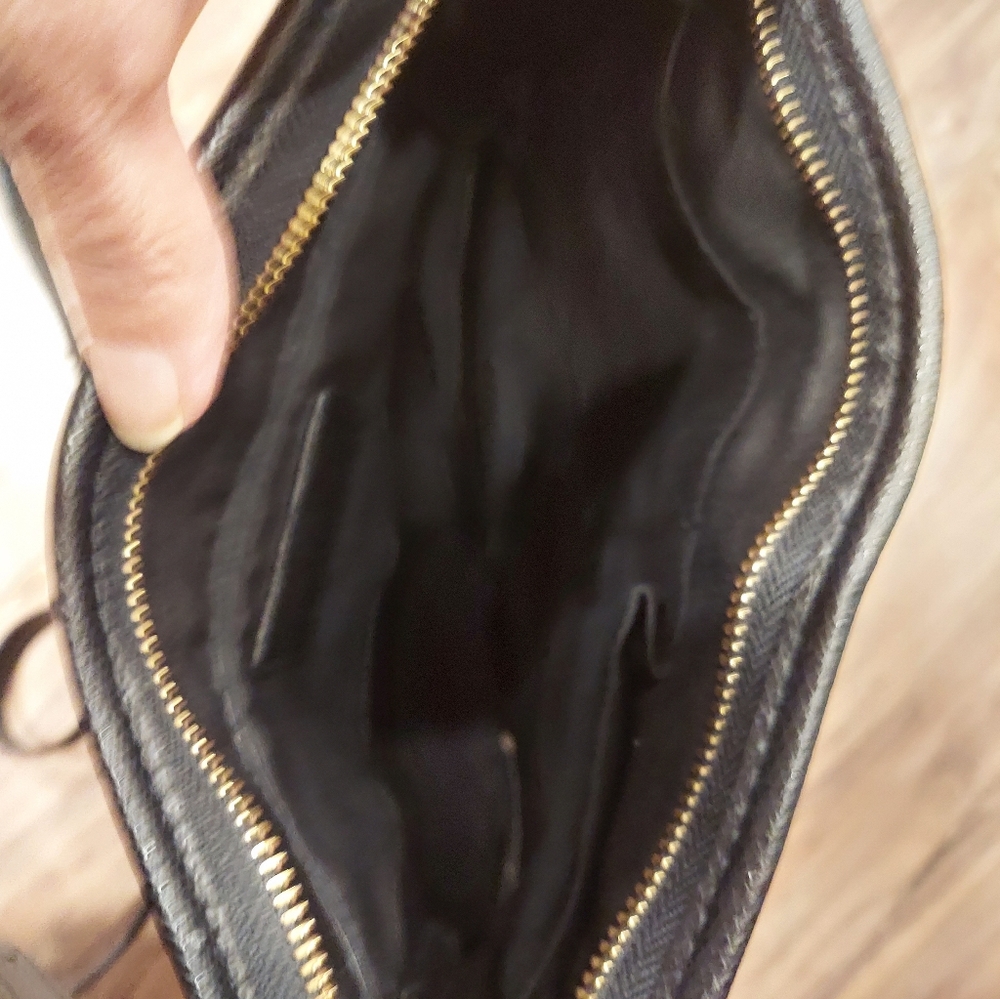 Coach Signature File Bag In Brown Coated Canvas with Black Leather Trim. EUC - Picture 7 of 13
